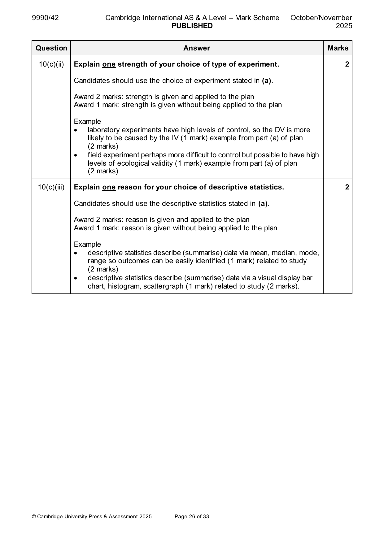 9990-2025-on-42-q10 official mark scheme page