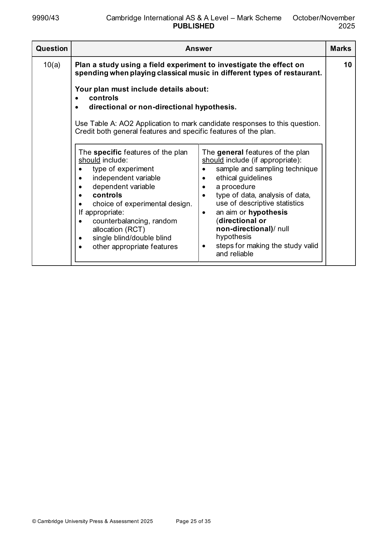 9990-2025-on-43-q10 official mark scheme page