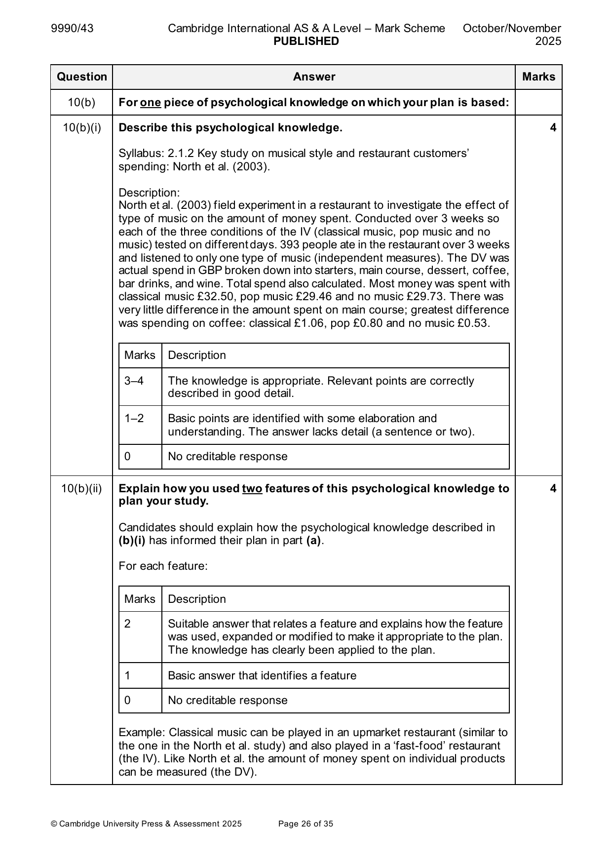 9990-2025-on-43-q10 official mark scheme page
